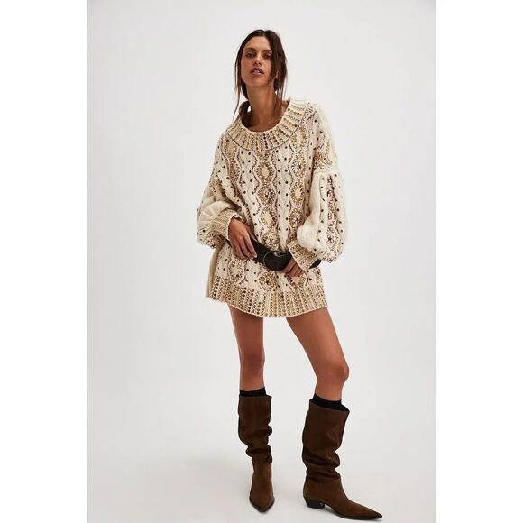 Free People Sweaters - Free People Gilded Cable Embellished Jumper $269